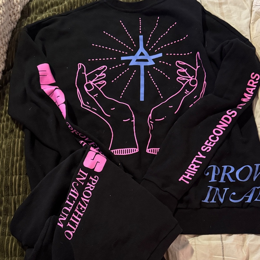Thirty seconds to mars TSTM  sweatshirt and sweat pants set hard to find l/xl